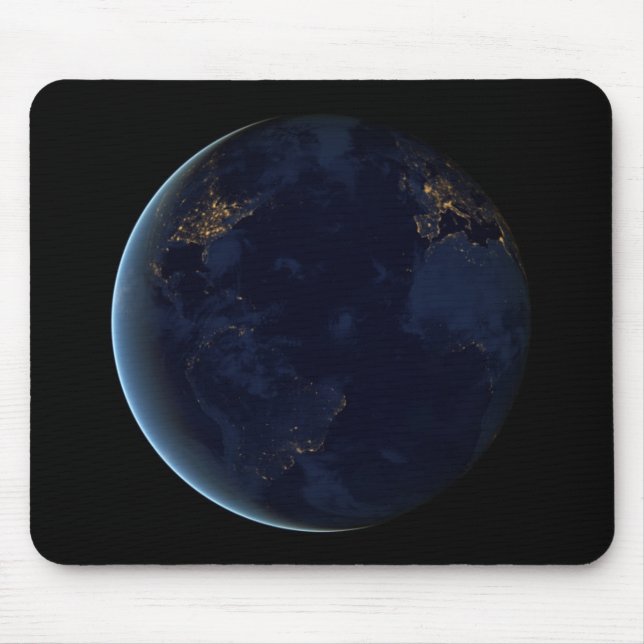 Mousepad Luzes noturnas no planeta Terra (hemisfério ociden (Frente)