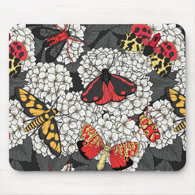 Mousepad Luzes sobre hidrangea branca (Frente)