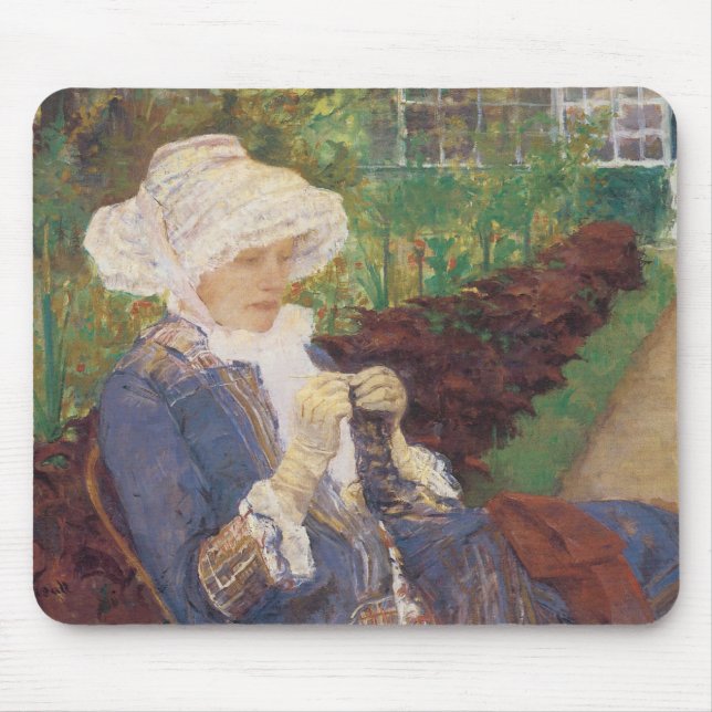 Mousepad Lydia Crocheting no Jardim de Marly, Mary Cassatt (Frente)