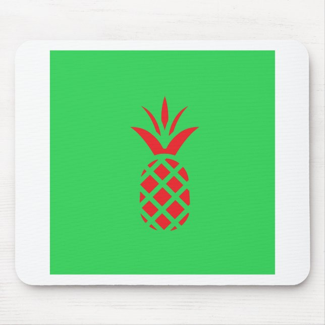 Mousepad Maçã de pinheiro vermelho em verde (Frente)