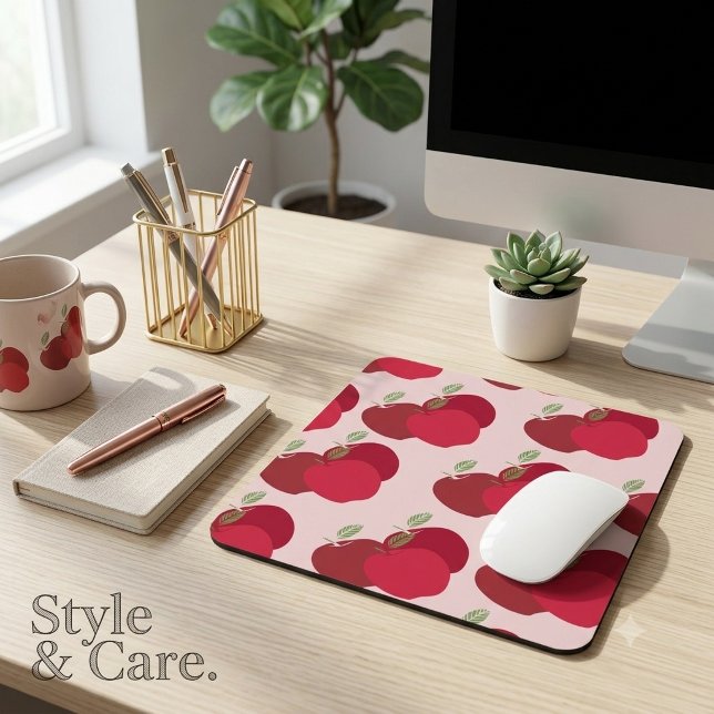Mousepad Maçã Moderna Inspirada em Frutas (Modern Fruit-Inspired Apple Mouse Pad)