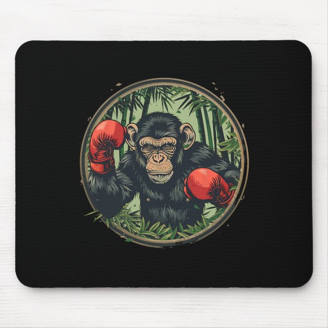 Mousepad Macaco Boxeador Com Luvas de Boxe Kickboxing Engra (Frente)