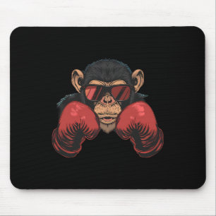 Mousepad Macaco Boxeador Com Luvas de Boxe Kickboxing Engra