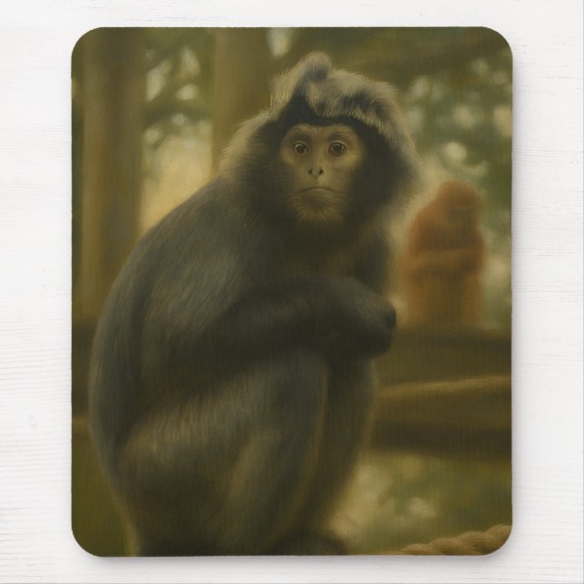 Mousepad Macaco Contemplativo - Arte Serena Selvagem (Frente)
