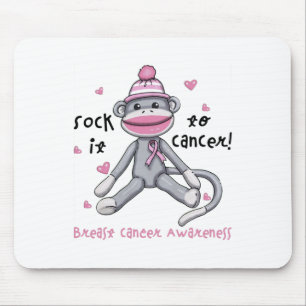 Mousepad Macaco De Consciência Do Cancer Mama-O Ao Cancer