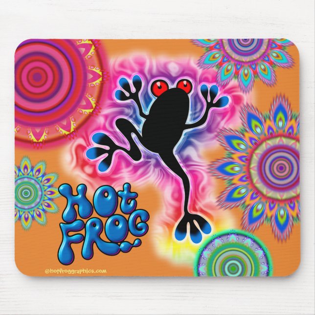 Mousepad Macaco de rato psíquico do Surf de Sapo quente ama (Frente)