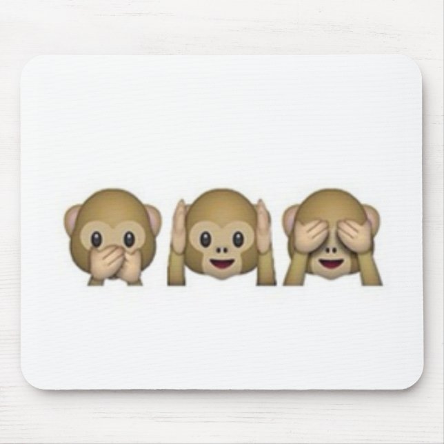 Mousepad Macaco-Emoji - desenhos animados de riso do macaco (Frente)