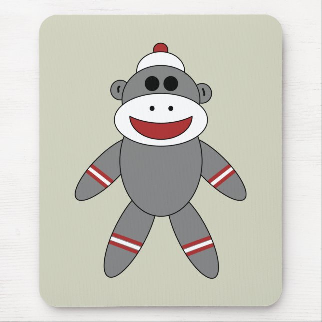 Mousepad Macaco-meia bonito em Tan (Frente)