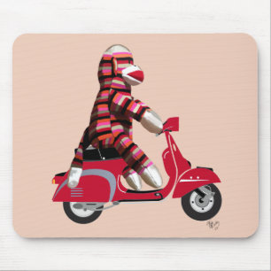 Mousepad Macaco-meia em Red Moped