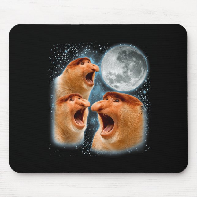 Mousepad macaco probóscide amante galáxia lua vida selvagem (Frente)