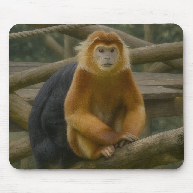 Mousepad Macaco Snub-Nosed no Refúgio em Woodland (Frente)