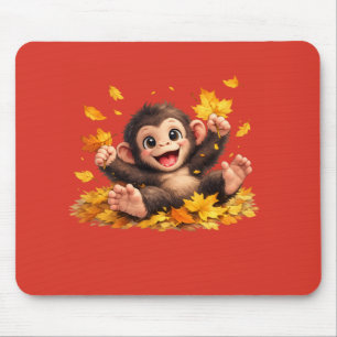 Mousepad Macaco Sorridente com Olhos Grandes Brincalhão Tro