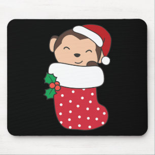 Mousepad Macacos Bonitos Em Meias De Natal Para O Natal