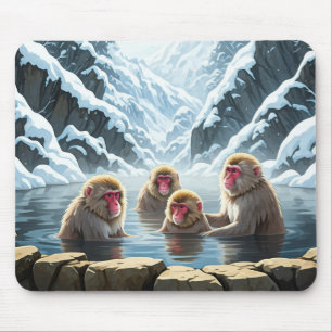 Mousepad Macacos-da-neve do Parque Jigokudani Japão