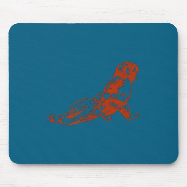 Mousepad Macaquinho de pelúcia macaco bebê fofo com pelúcia (Frente)