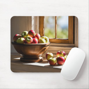 Mousepad Maçãs Em Pincel De Madeira