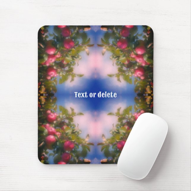 Mousepad Maçãs Vermelhas Na Pintura De Árvores Personalizad (Com mouse)