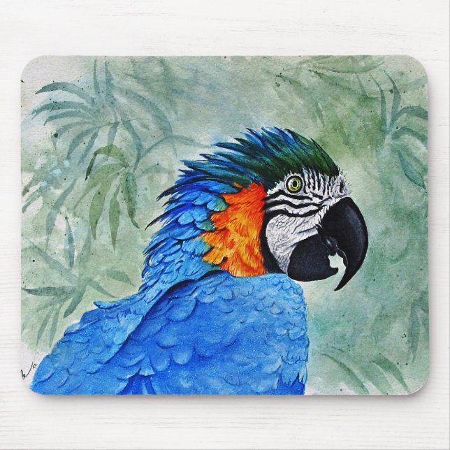 Mousepad Macaw azul e Dourado (Frente)
