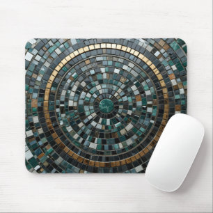 Mousepad Macro de Parede Mosaica Circular Luxuriosa