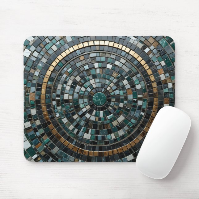 Mousepad Macro de Parede Mosaica Circular Luxuriosa (Com mouse)