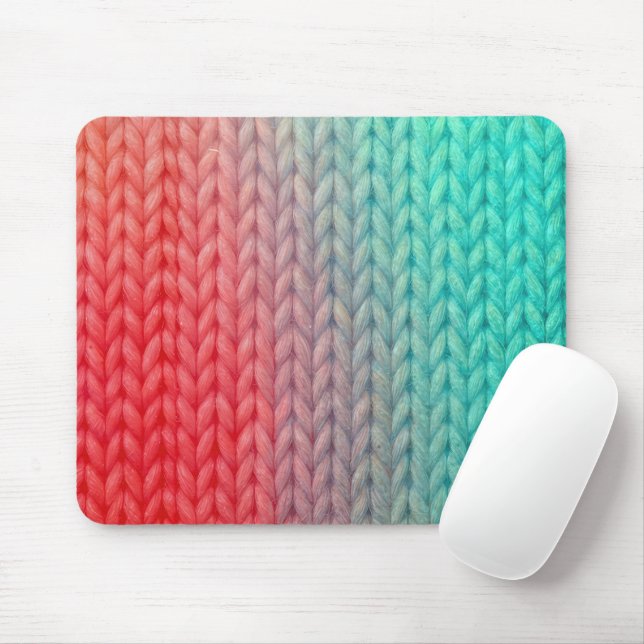 Mousepad Macro Knitted Stitches in Gradient Colors (Com mouse)