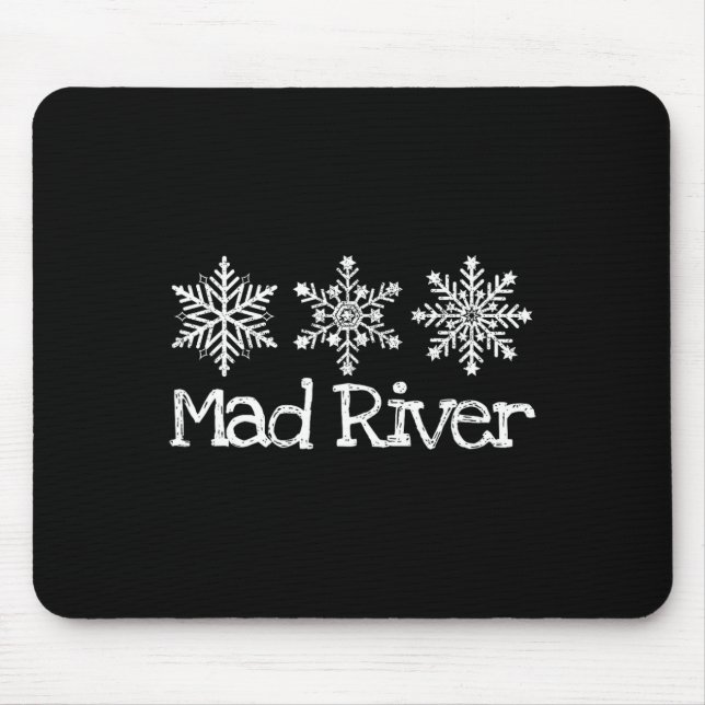 Mousepad Mad River Mountain Ohio Ski Skiier Skiing Snowflak (Frente)