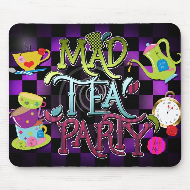 Mousepad MAD TEA PARTY Adorno Caprichoso para Mouse de Comp (Frente)