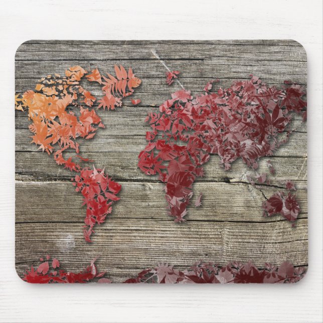 Mousepad madeira 9 do mapa do mundo (Frente)