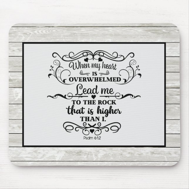 Mousepad Madeira Cinza Rústica Verso da Bíblia Cristã Sobre (Frente)
