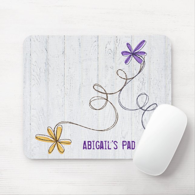 Mousepad Madeira de Dótulo de Dílis com Glitter (Com mouse)
