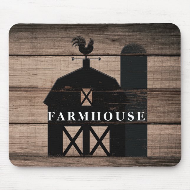 Mousepad Madeira Preta de Celeiro Rústico Envelhecido Casa  (Frente)