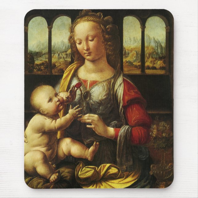 Mousepad Madona do Cravo de Leonardo da Vinci (Frente)