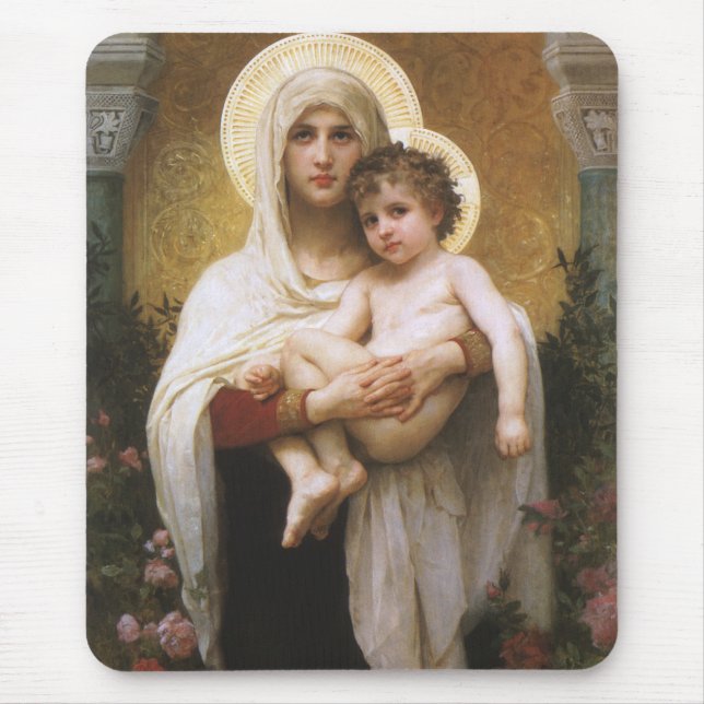 Mousepad Madona dos Rosas de Bouguereau (Frente)
