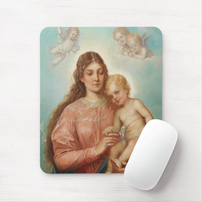Mousepad Madona e Menino (Com mouse)