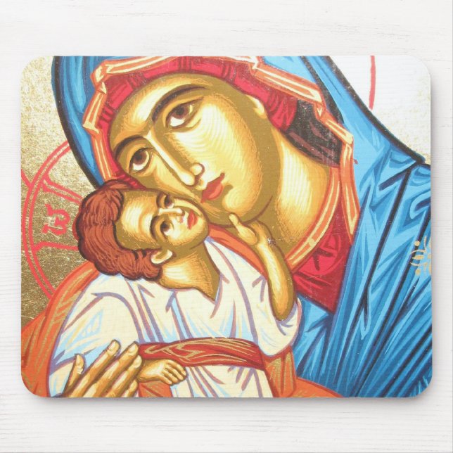 Mousepad Madonna com ouro religioso bizantino do ícone de (Frente)