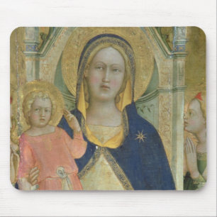 Mousepad Madonna e a criança enthroned com santos, detalha