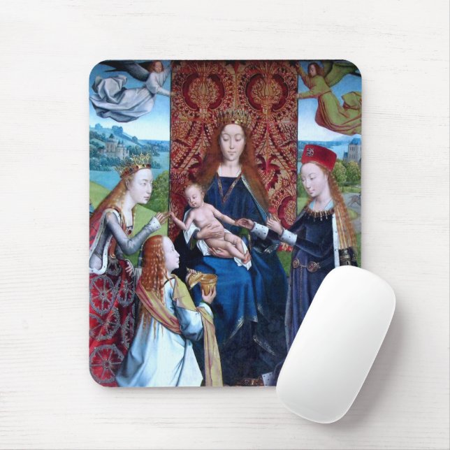 Mousepad Madonna e Child com 3 Santos (detalhe; M 070) (Com mouse)