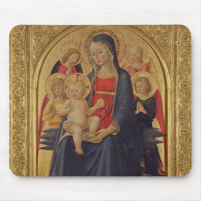 Mousepad Madonna e criança com anjos, c.1467 (óleo na placa (Frente)