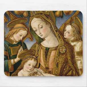 Mousepad Madonna e criança com dois anjos