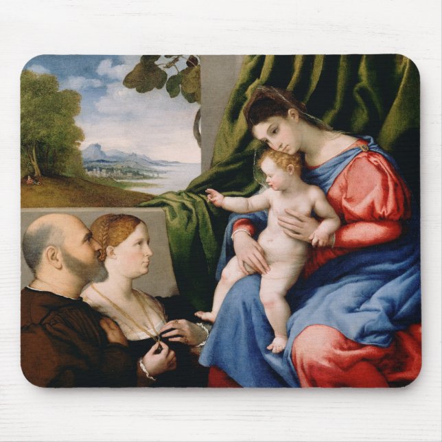 Mousepad Madonna e criança com o St John infantil (Frente)