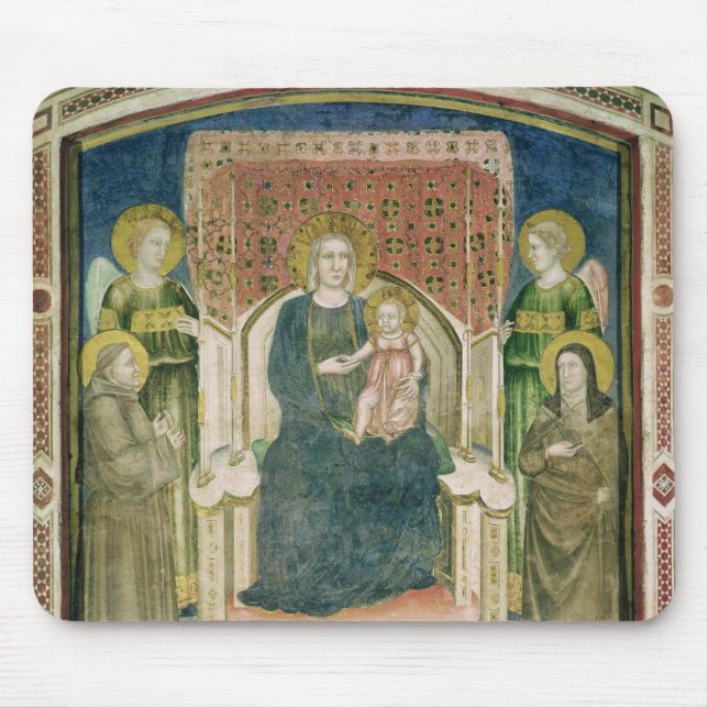 Mousepad Madonna Enthroned com o St Francis de Assisi (Frente)
