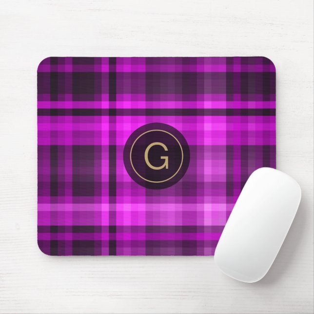Mousepad Madras Hot Pink Girly Patterno Personalizado Inici (Com mouse)