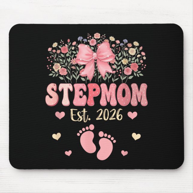 Mousepad Madrasta Est 2026 Flores Dia das Mães Esperando (Frente)