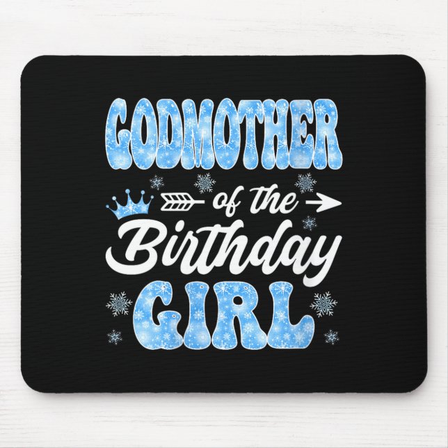 Mousepad Madrinha das mulheres flocos de neve da aniversari (Frente)
