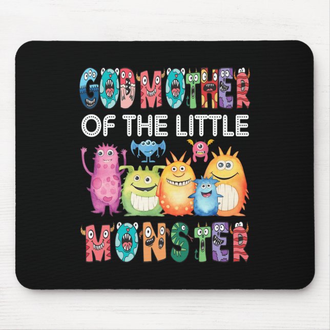 Mousepad Madrinha Do primeiro aniversario De Crianças Monst (Frente)