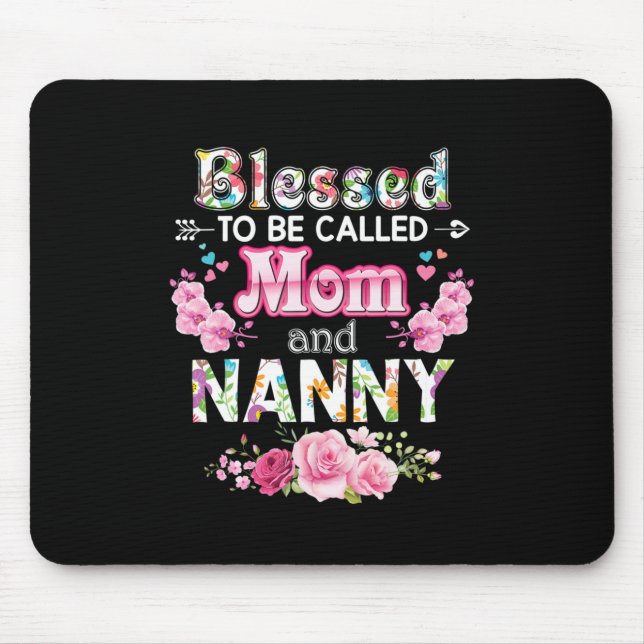 Mousepad Mãe Arte Abençoada Por Ser Chamada Mãe E Avó (Frente)