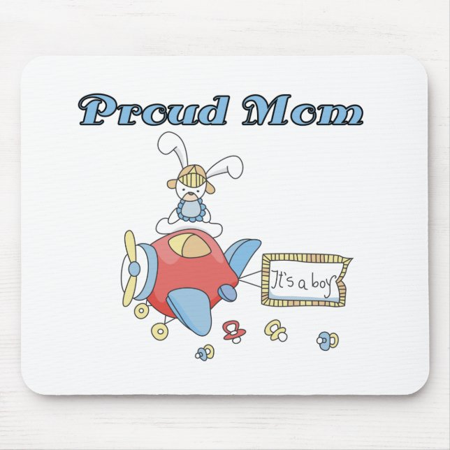 Mousepad Mãe-Avião Orgulhoso É um camiseta-Rapaz e presente (Frente)