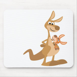 Mousepad Mãe bonito do canguru dos desenhos animados e Joe