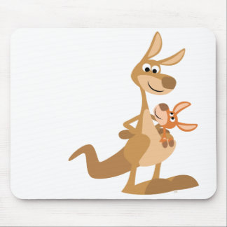 Mousepad Mãe bonito do canguru dos desenhos animados e Joey