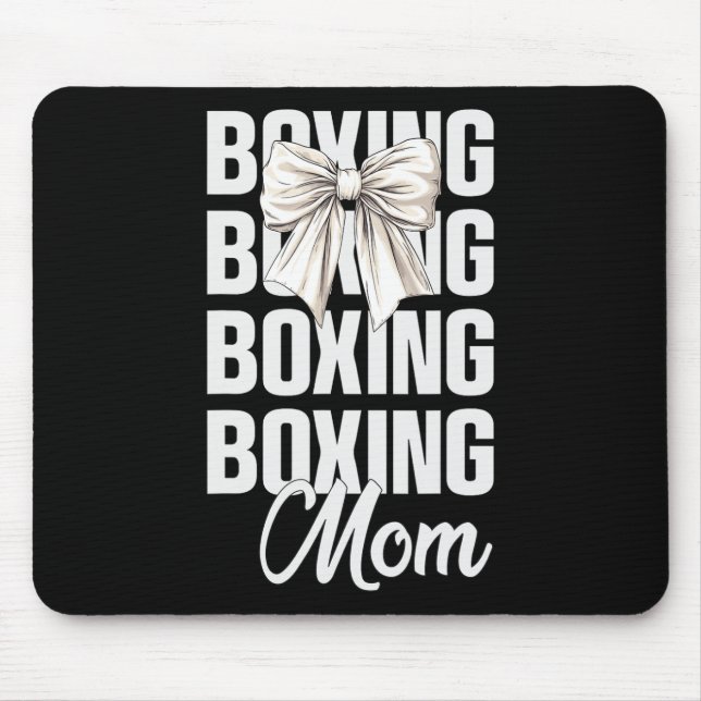Mousepad Mãe Boxeadora Coquete Laço Amantes de Boxe Mães Fo (Frente)